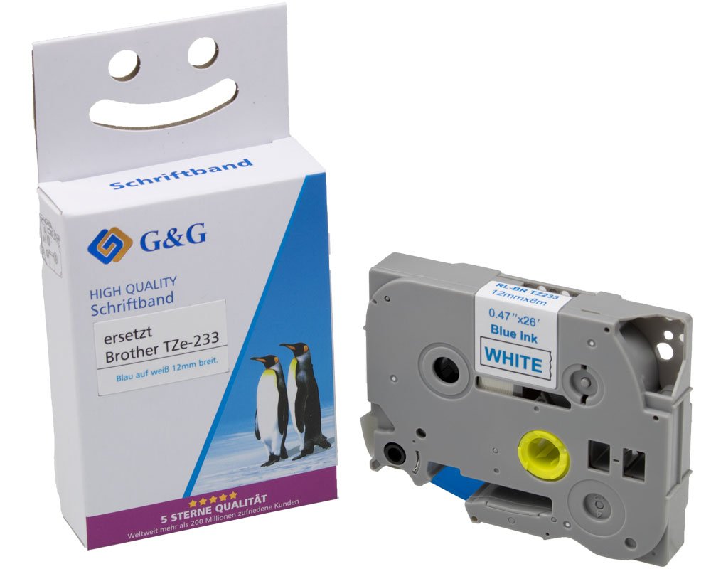 G & G Schriftbandkassette 15555 Brother TZe-233 ppm-stuttgart_Berlin