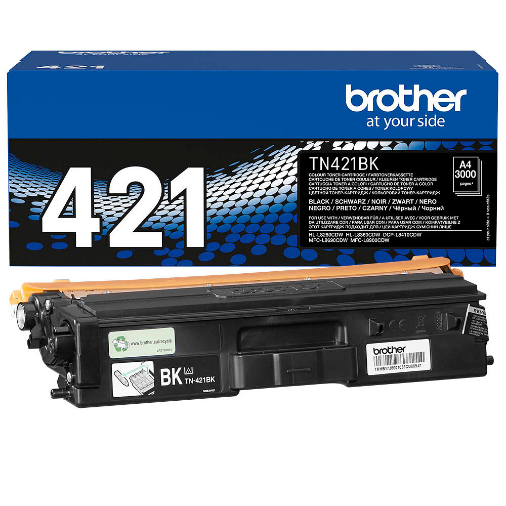 Brother TN-421BK Laserdruck Tonerkartusche - Schwarz - Originaler Pack - 3000 Seiten