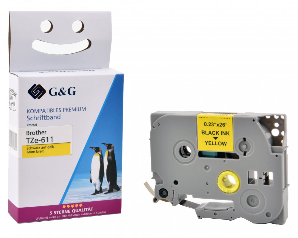 G & G Schriftbandkassette 17084 Brother TZe-611 ppm-stuttgart_Berlin