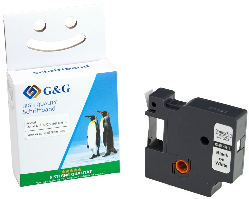 G&G 15566 Kompatibel mit Dymo D1 40913 S0720680 Schriftbandkassette ppm-stuttgart Berlin
