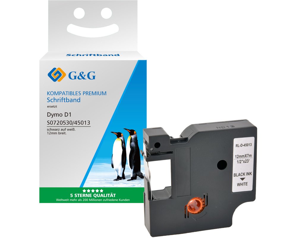 G&G 10286 Kompatibel mit Dymo D1 45013 S0720530 Schriftbandkassette ppm-stuttgart Berlin