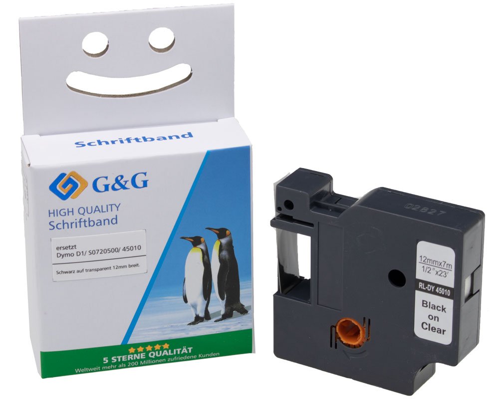 G&G 15569 Kompatibel mit Dymo D1 45010 S0720500 Schriftbandkassette ppm-stuttgart Berlin