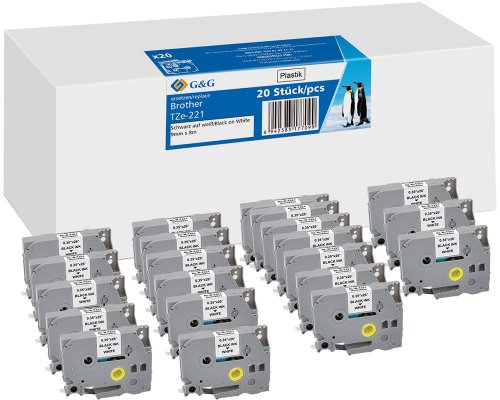 G&G  Schriftbandkassette 21569 Brother TZe-221; 20eg Pack ppm-stuttgart_Berlin