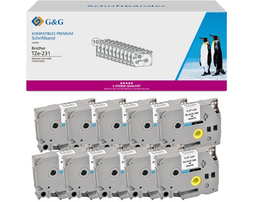 G & G Schriftbandkassetten 20100 Brother TZe-231, 10er-Pack, ppm-stuttgart_Berlin
