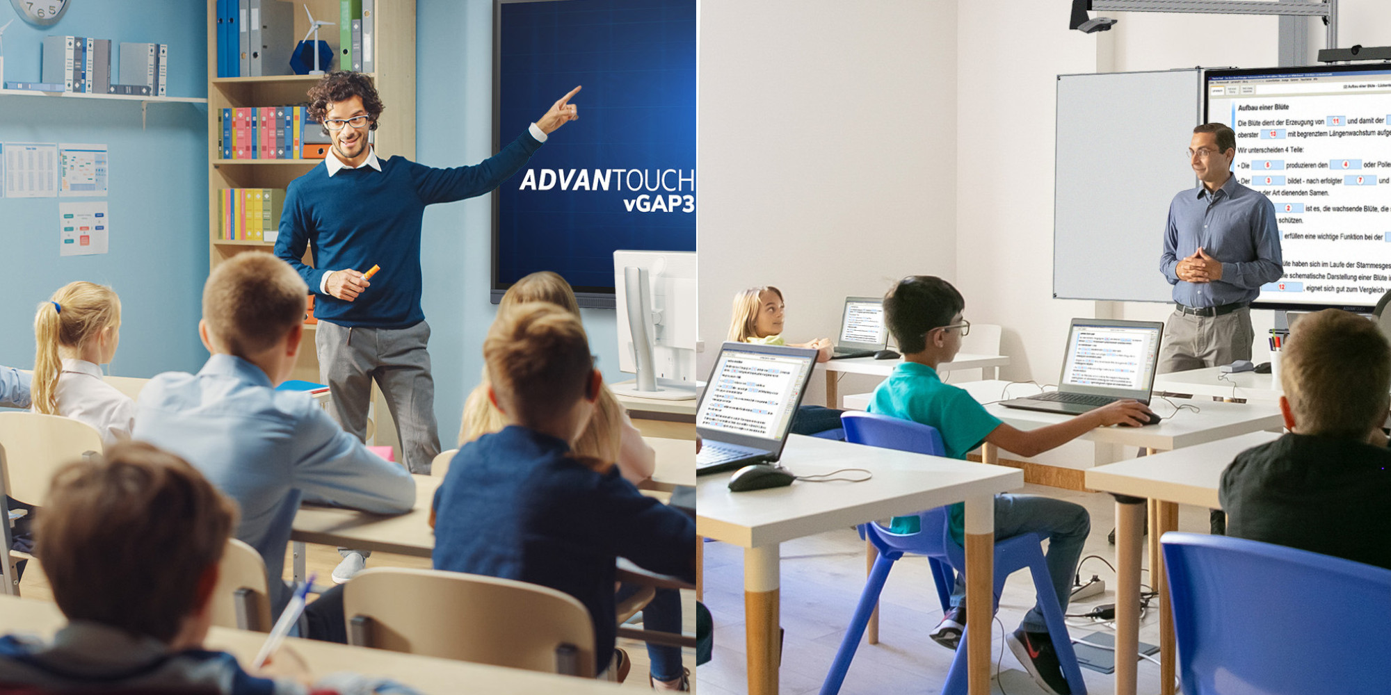 Advantouch Display - Professionelle Medientechnik und Displays für Bildung, Ausbildungsräume, Schulungsräume, Seminarräume und Klassenzimmer - ppm-stuttgart - Vertrieb für die Region Stuttgart und Berlin